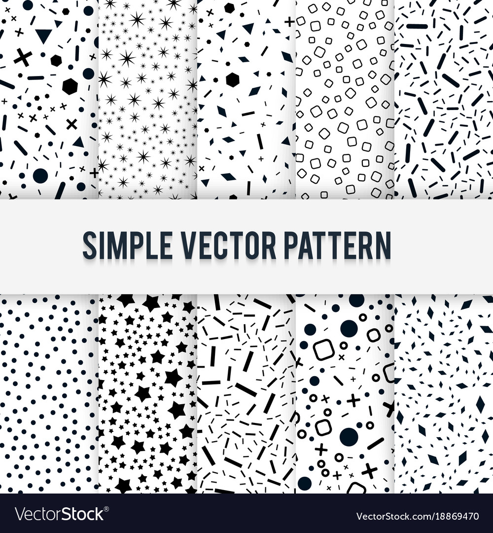 Set of simple chaotic forms of pattern Royalty Free Vector