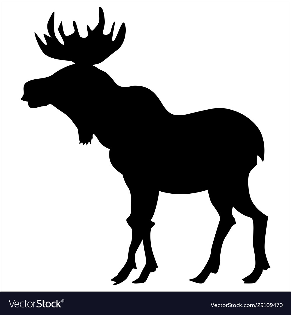 Silhouette moose Royalty Free Vector Image - VectorStock