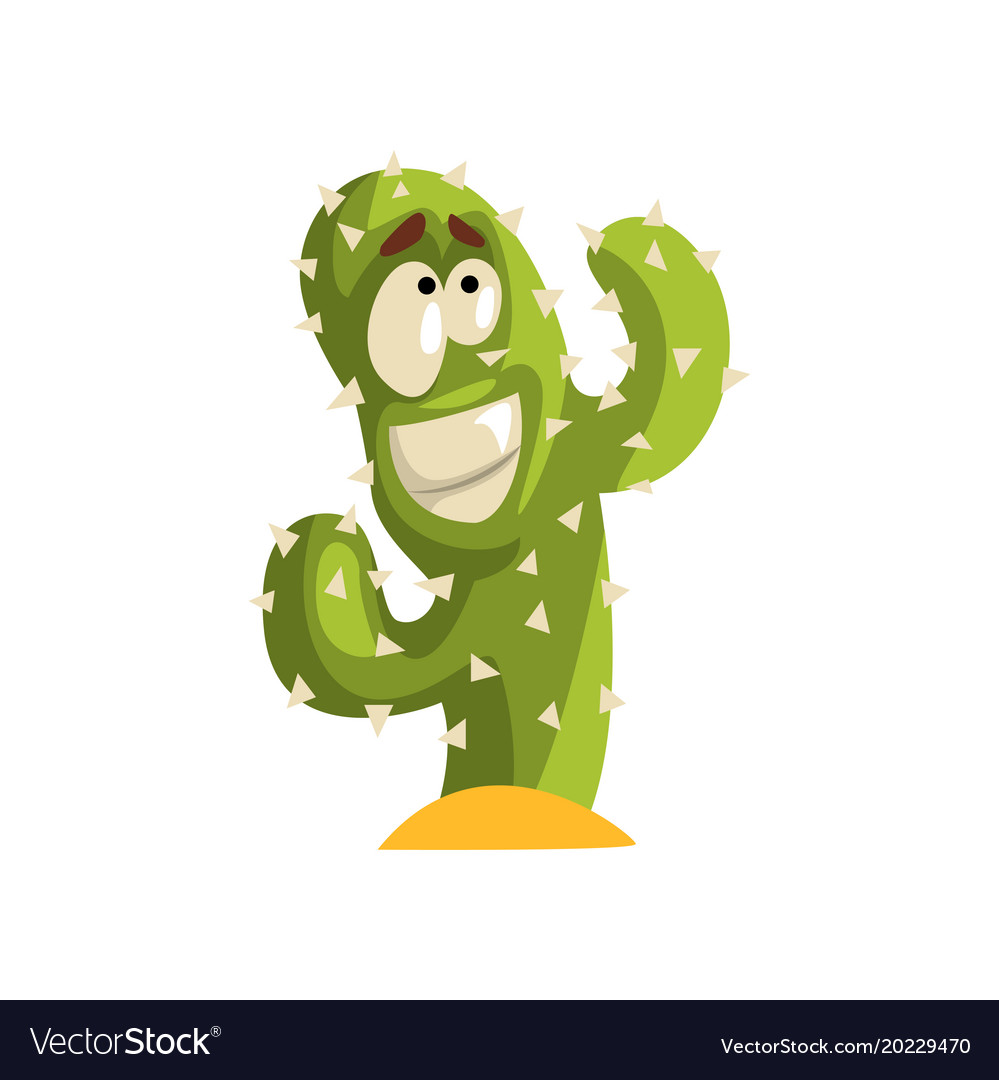 Smiling Cactus Character