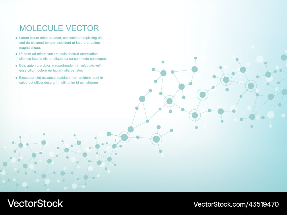 Structure molecule and communication dna atom Vector Image