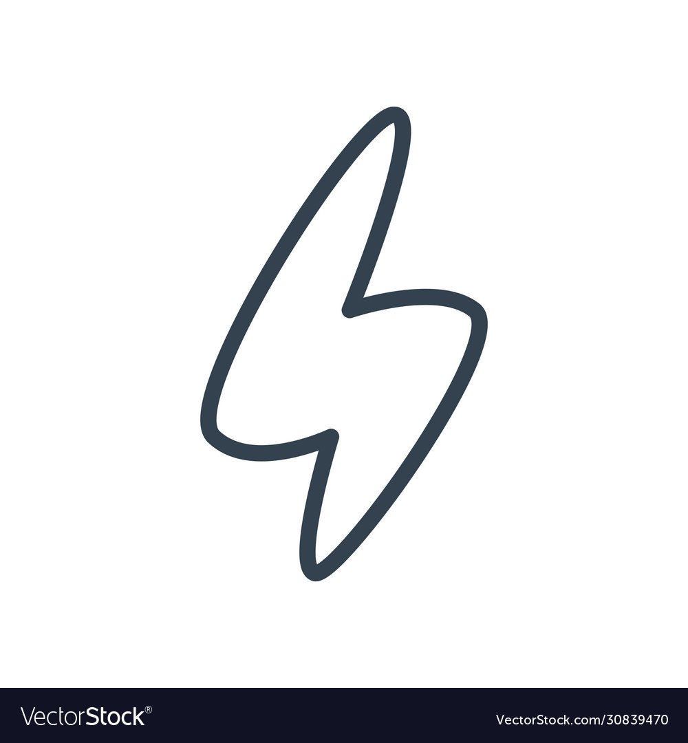Thunder shape line style icon design
