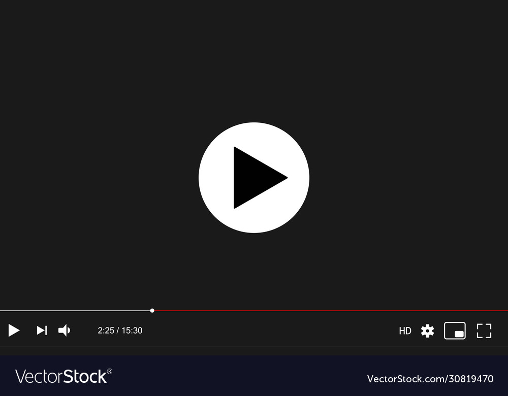 Video player bar template for your design web vector image Video player bar template for your design web