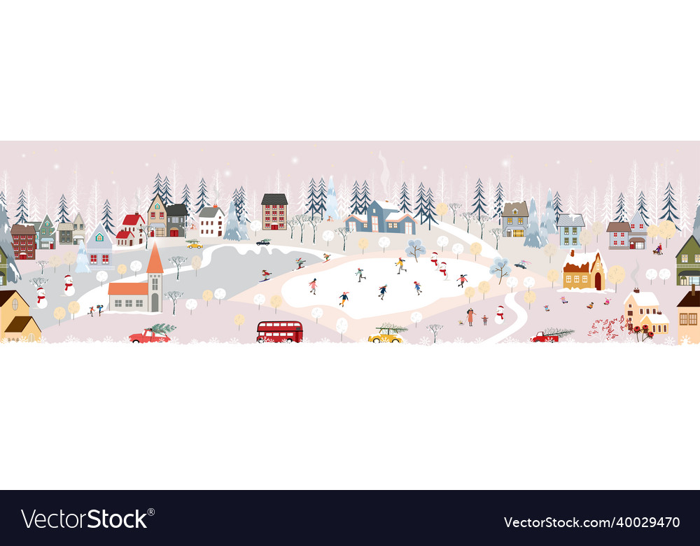 Winter Village Landscape