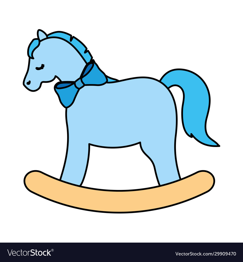 Wooden horse toy isolated icon Royalty Free Vector Image