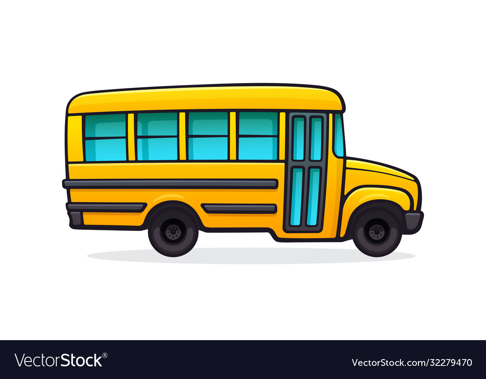 Yellow school bus for school Royalty Free Vector Image