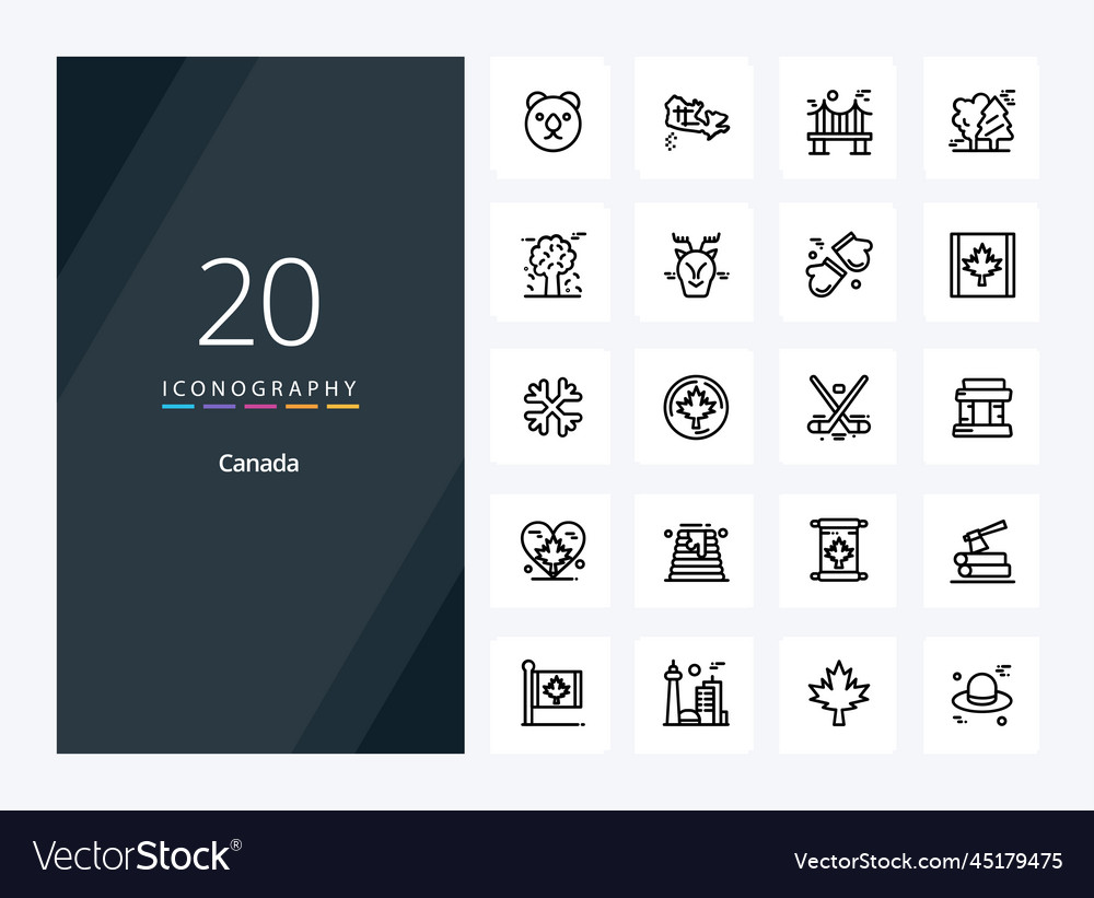 20 canada outline icon for presentation