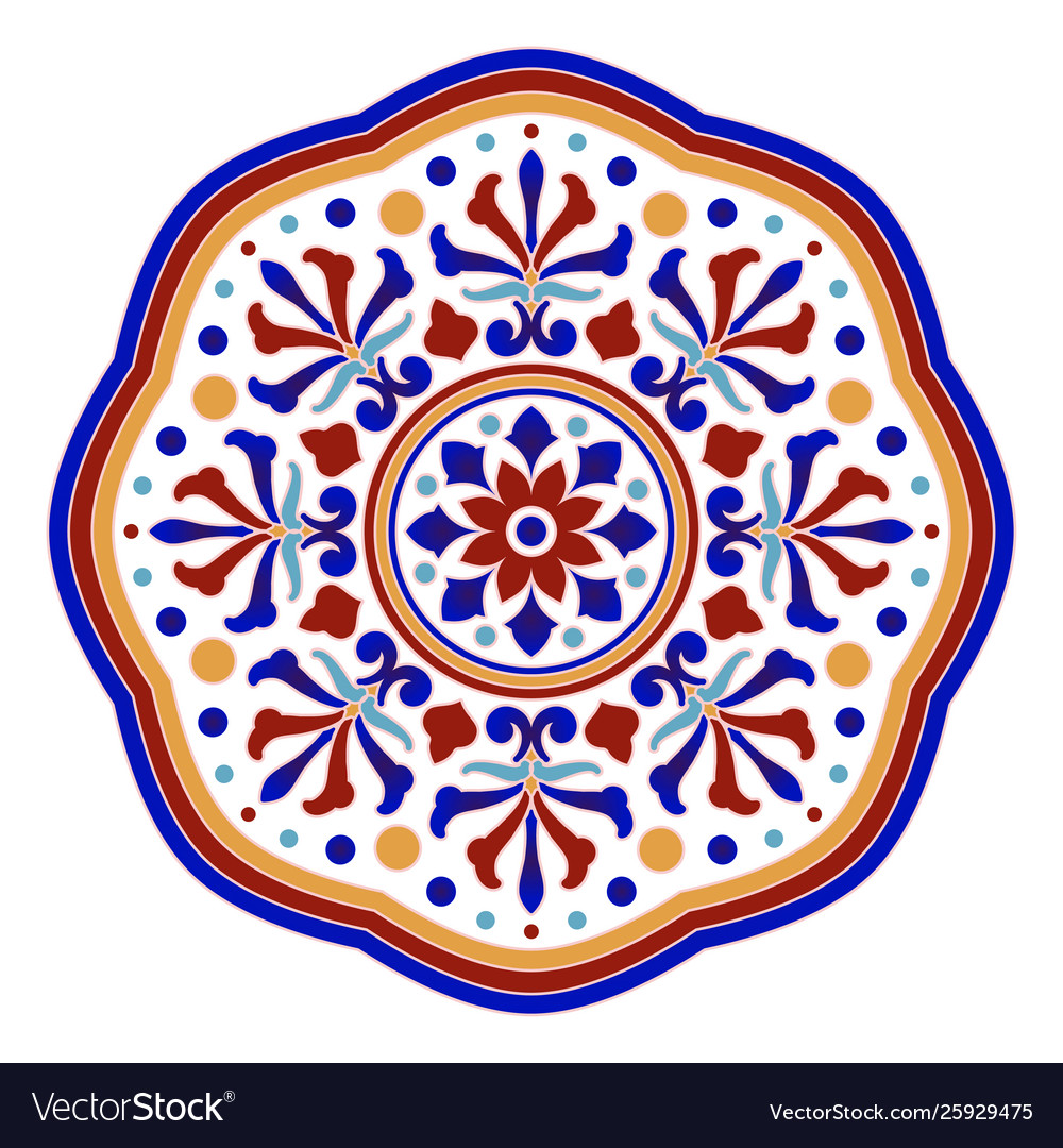 Colorful round mandala Royalty Free Vector Image