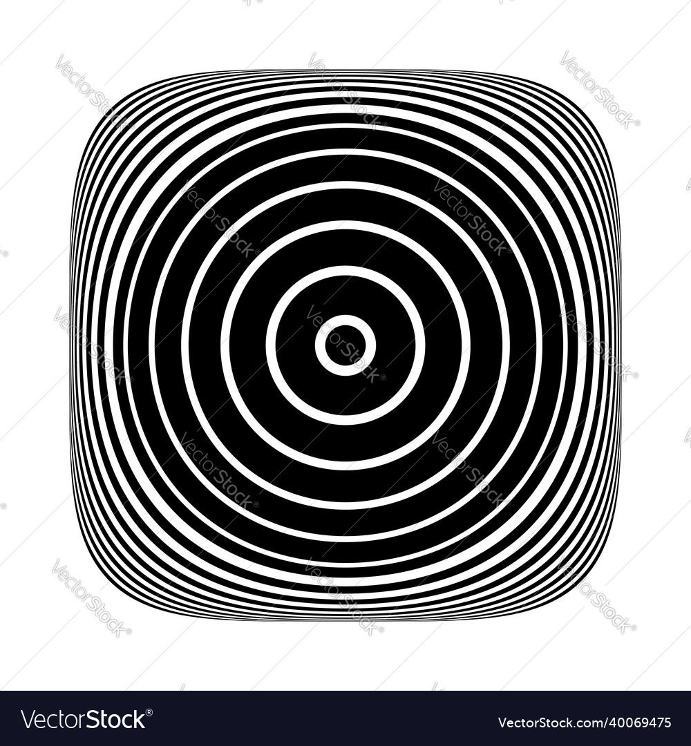 Concentric rings on button shape vector image Concentric rings on button shape