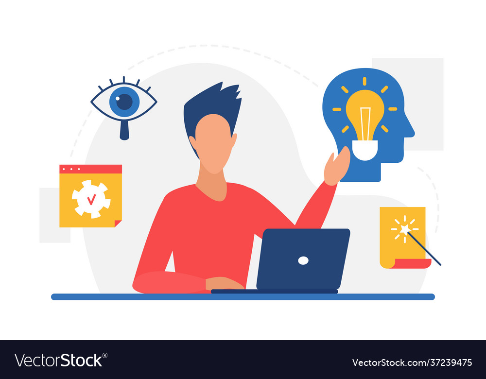 Creative thinking progress and new business work