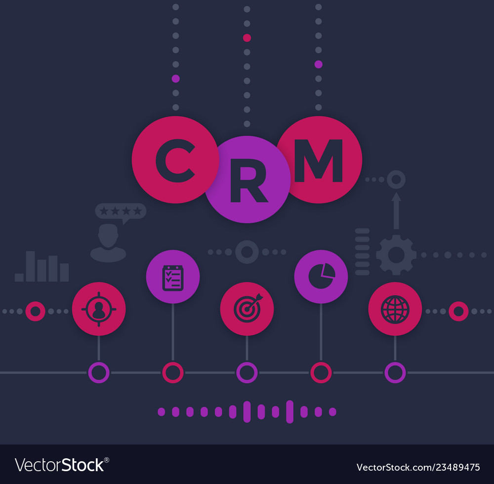 Crm customer relationship management infographics Vector Image