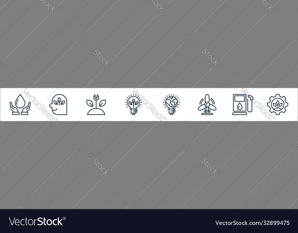 Ecology line icons linear set quality Vector Image Ecology line icons linear set quality