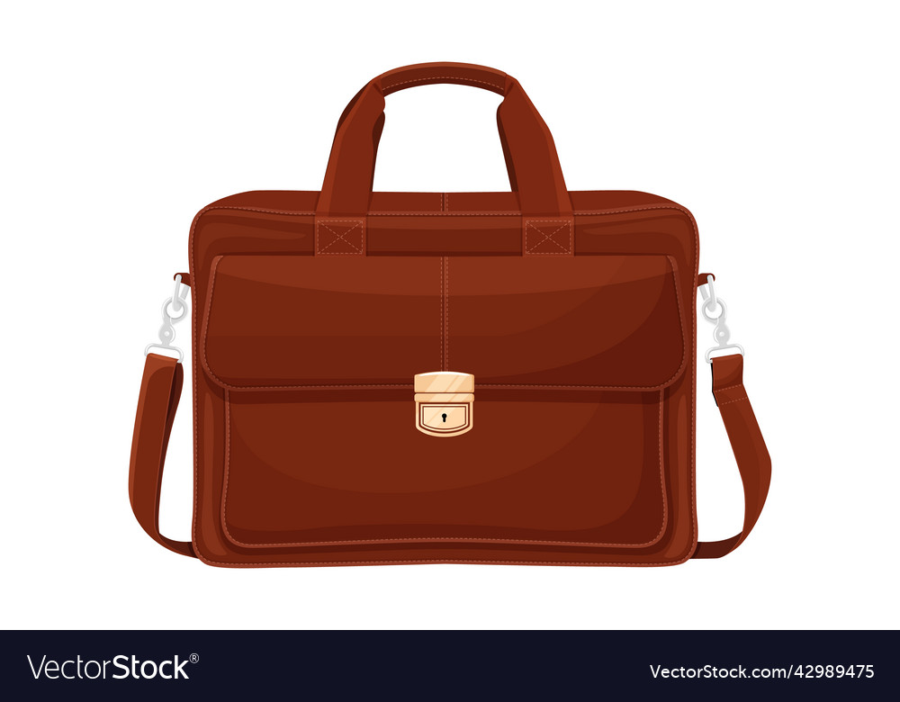 Elegant modern leather briefcase with handle Vector Image