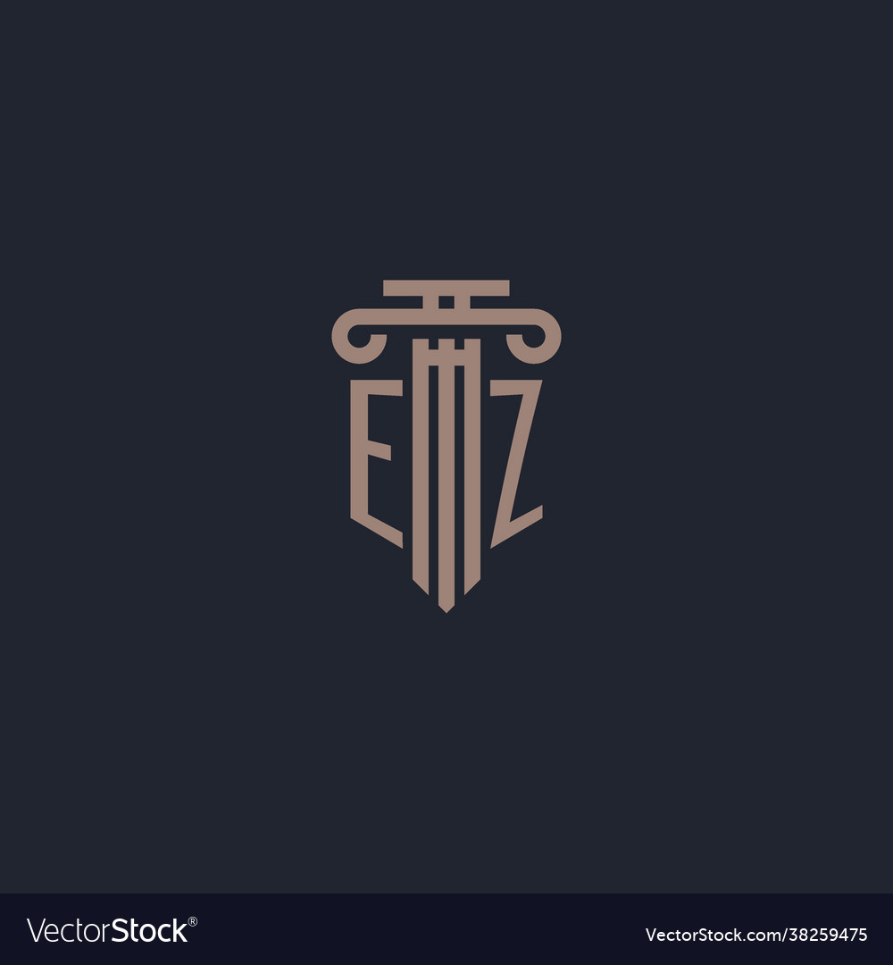 Ez initial logo monogram with pillar style design