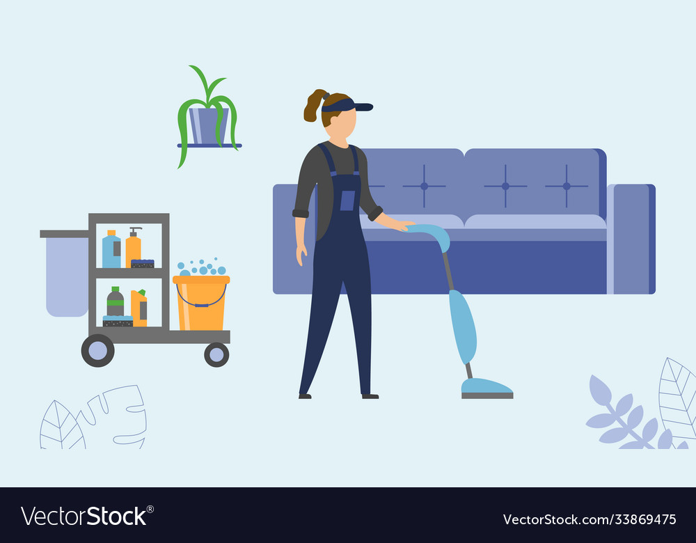 House cleaning service concept female character Vector Image