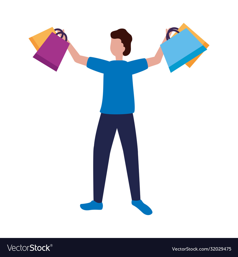 Man avatar with shopping bags design