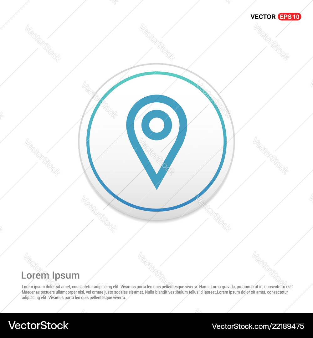 Map pin icon - white circle button Royalty Free Vector Image
