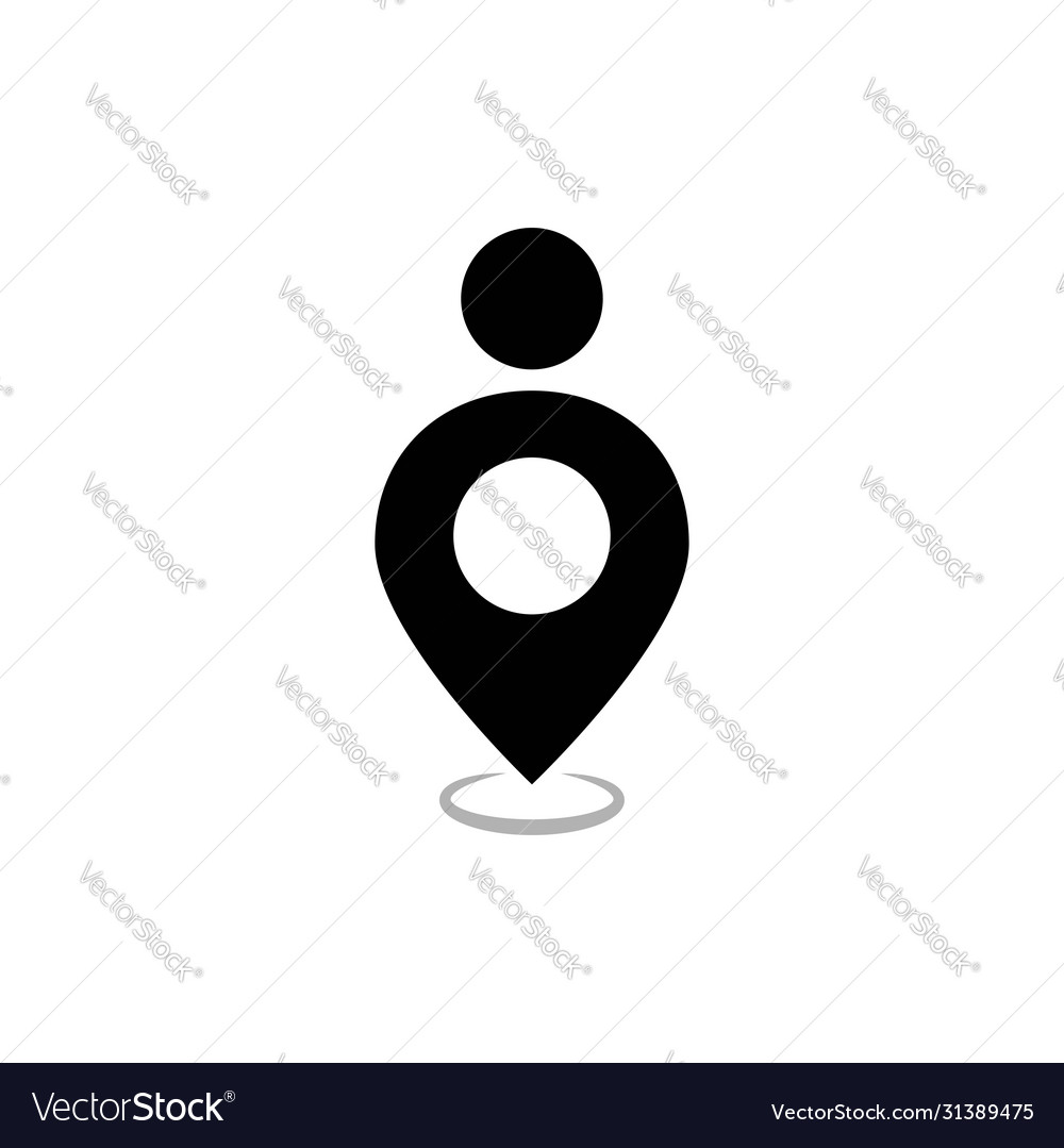 Map pointer person silhouette design template