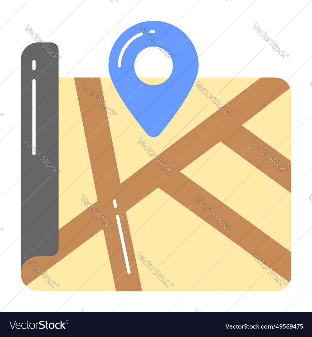 Navigation pin on map design of location
