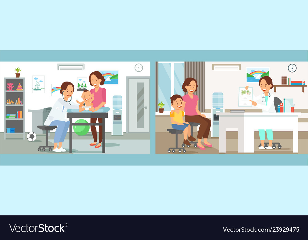 Pediatrics Care Clinic Flat Royalty Free Vector Image