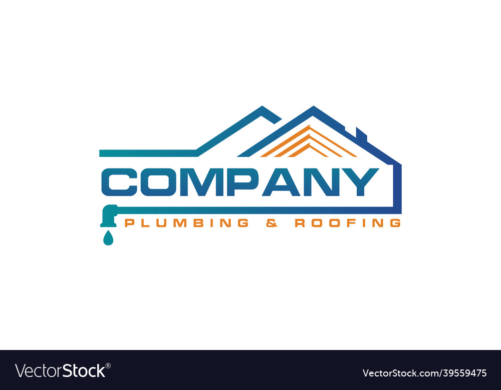 Plumbing and roofing logo design Royalty Free Vector Image