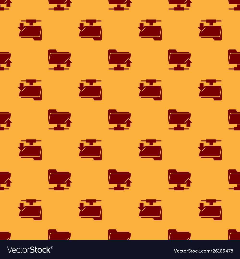 Red ftp folder upload icon seamless pattern vector image Red ftp folder upload icon seamless pattern