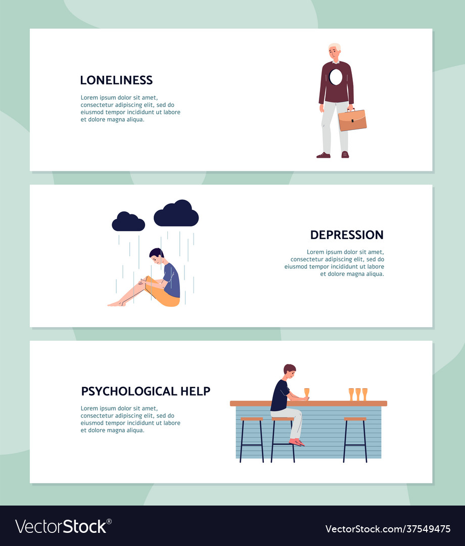 Sad young man in loneliness stress and depression Vector Image