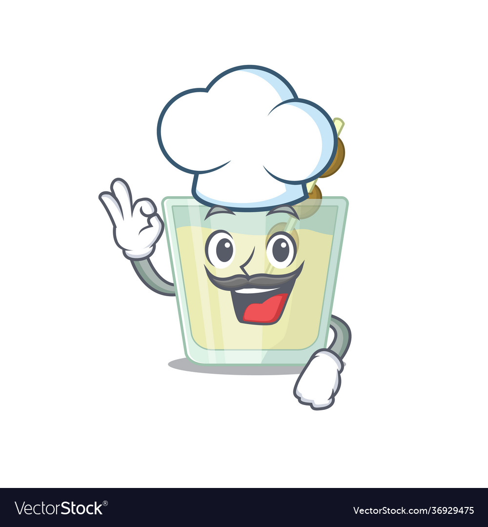 Talented Martini Cocktail Chef Cartoon Drawing Vector Image