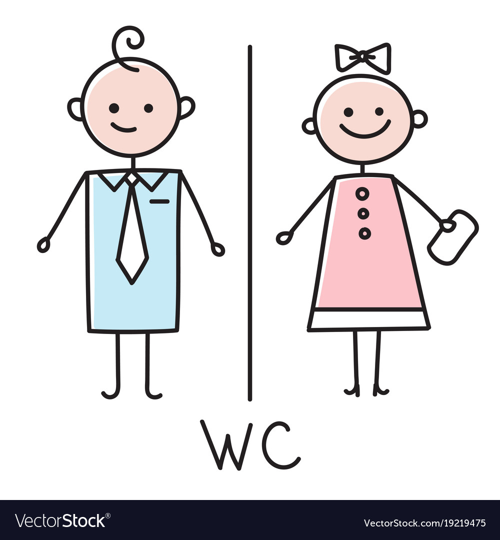 Wc Icon Toilet Door Plate Icon Men And Women Wc Vector Image