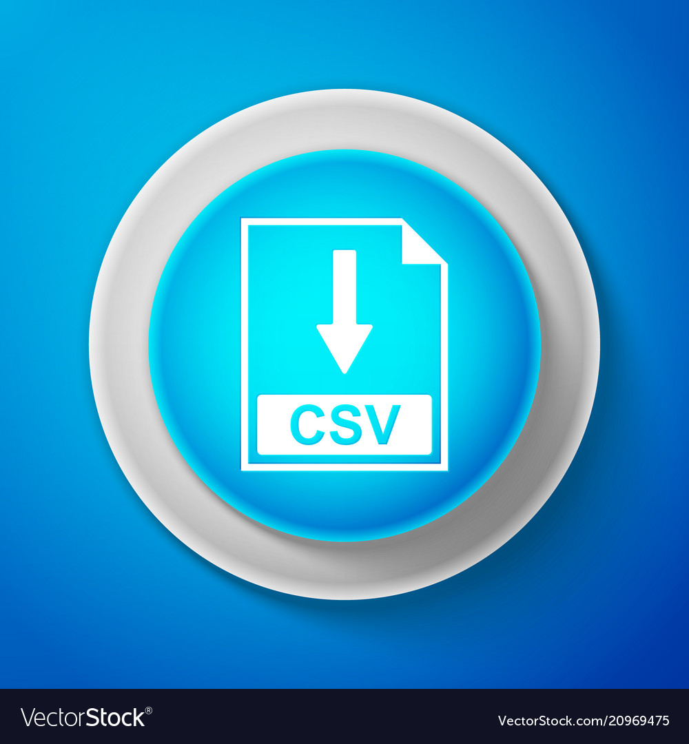 White csv file document icon download button vector image White csv file document icon download button