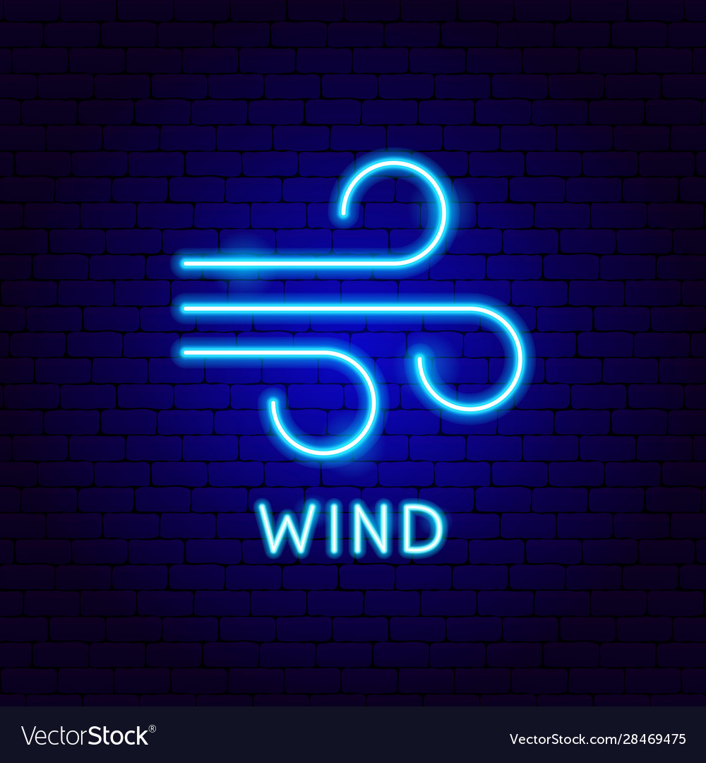 Wind neon label