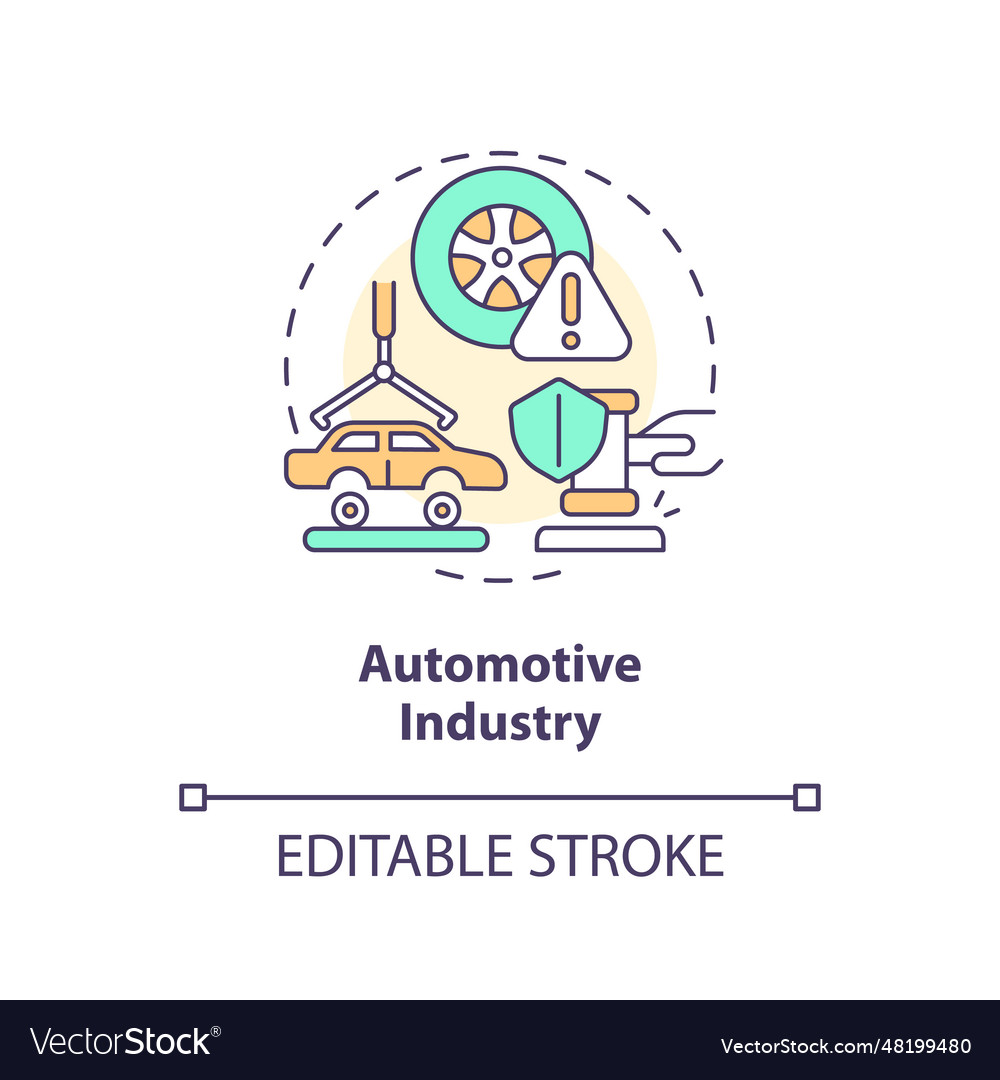 2d customizable automotive industry line icon Vector Image