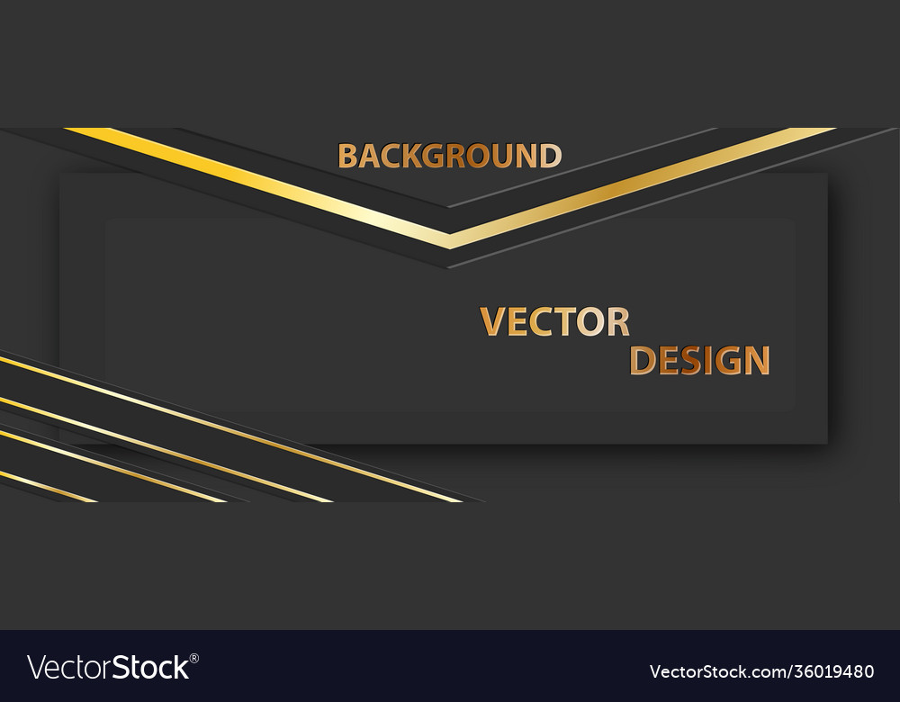 Abstract golden banner dark background for text