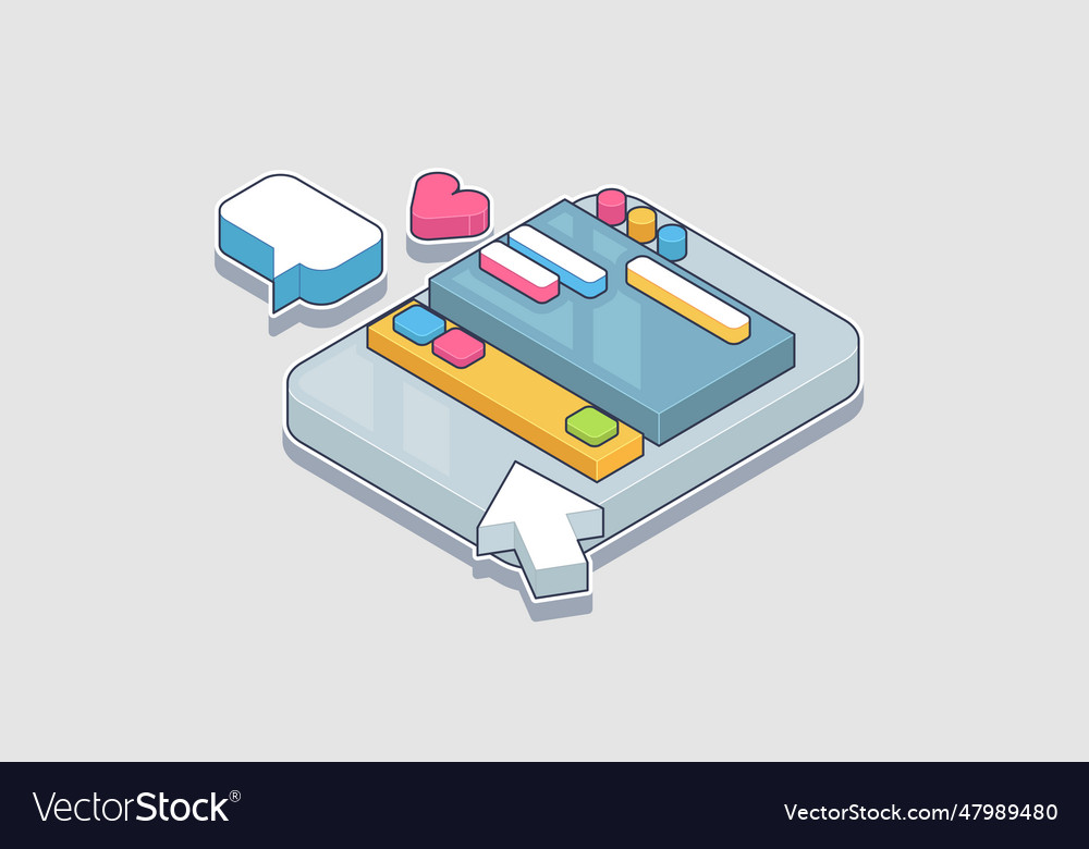 Abstract isometric concept app development