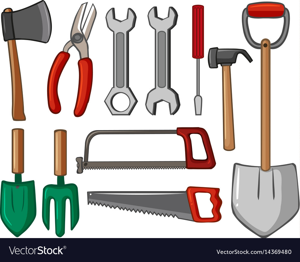 different-types-hand-tools-royalty-free-vector-image