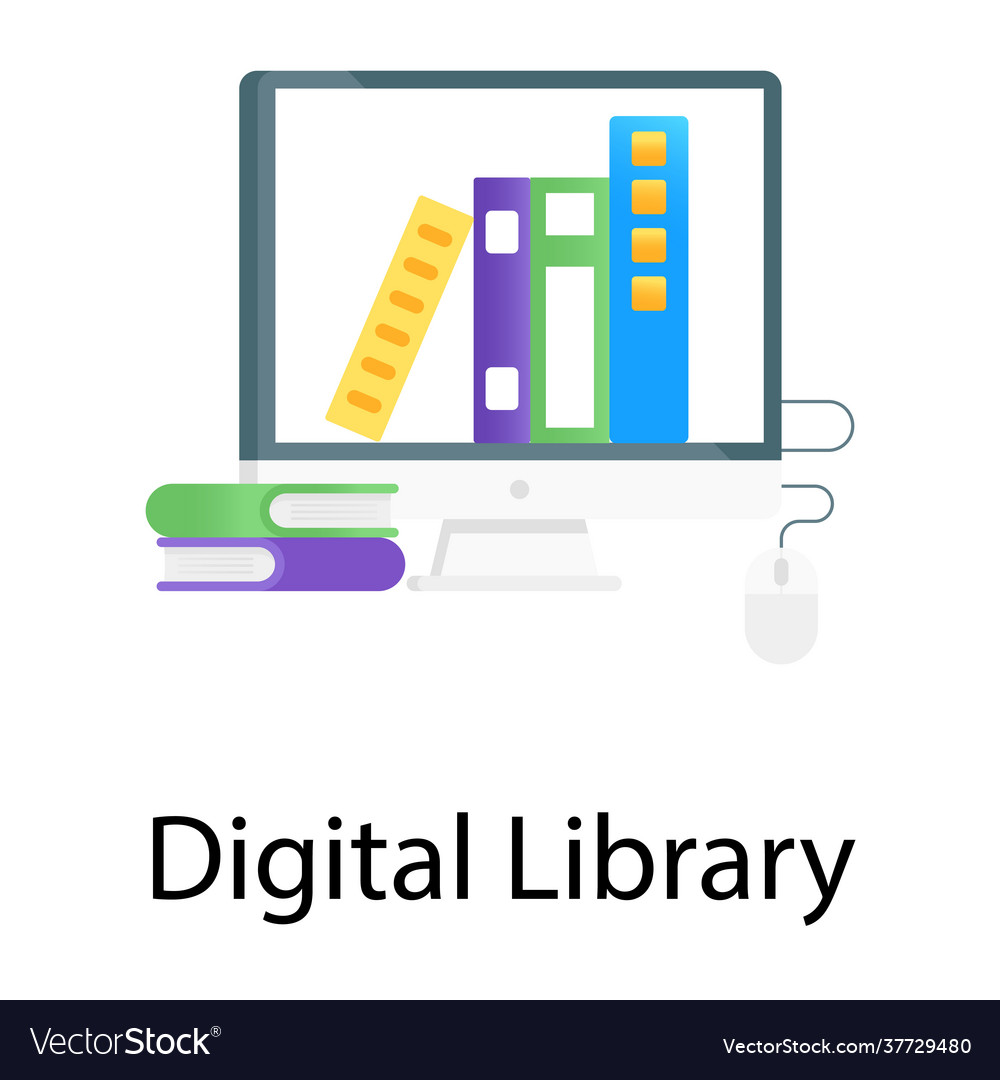 Digital library Royalty Free Vector Image - VectorStock