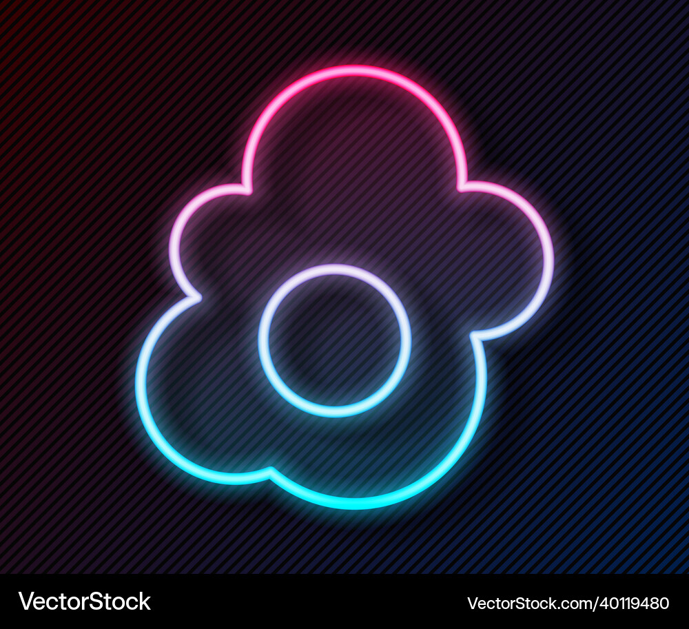 Glowing neon line scrambled egg icon isolated Vector Image