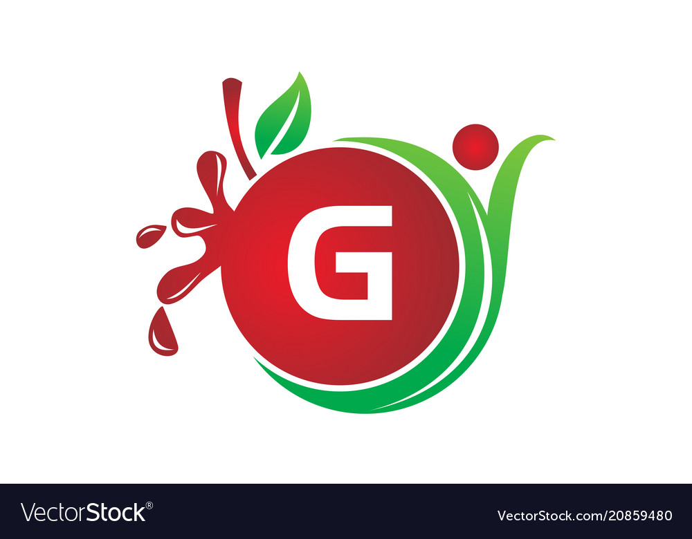 Health Fruit Juice Initial G Royalty Free Vector Image