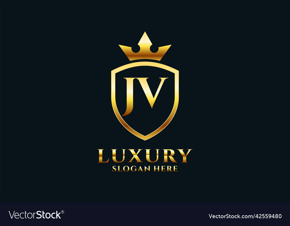 Initial jv elegant luxury monogram logo or badge Vector Image