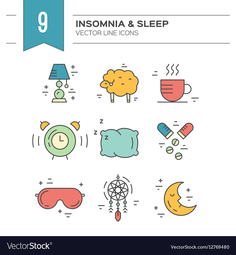 Insomnia line icons