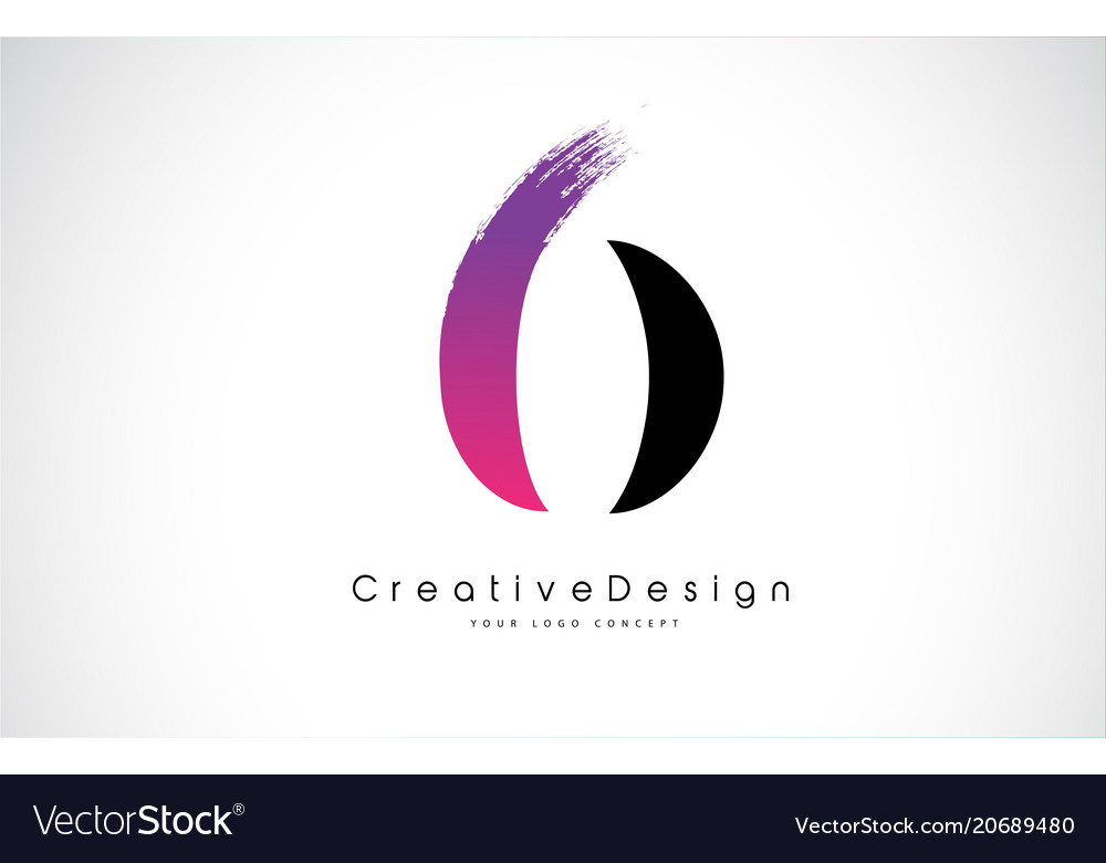 O letter logo design with creative pink purple