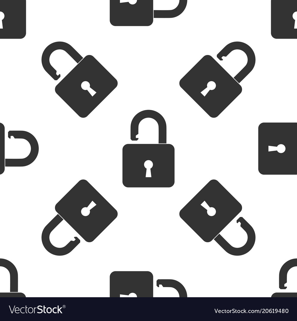 Open padlock icon seamless pattern lock symbol