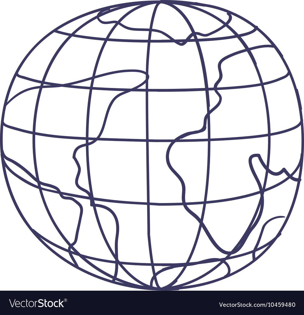 Planet earth sphere isolated icon