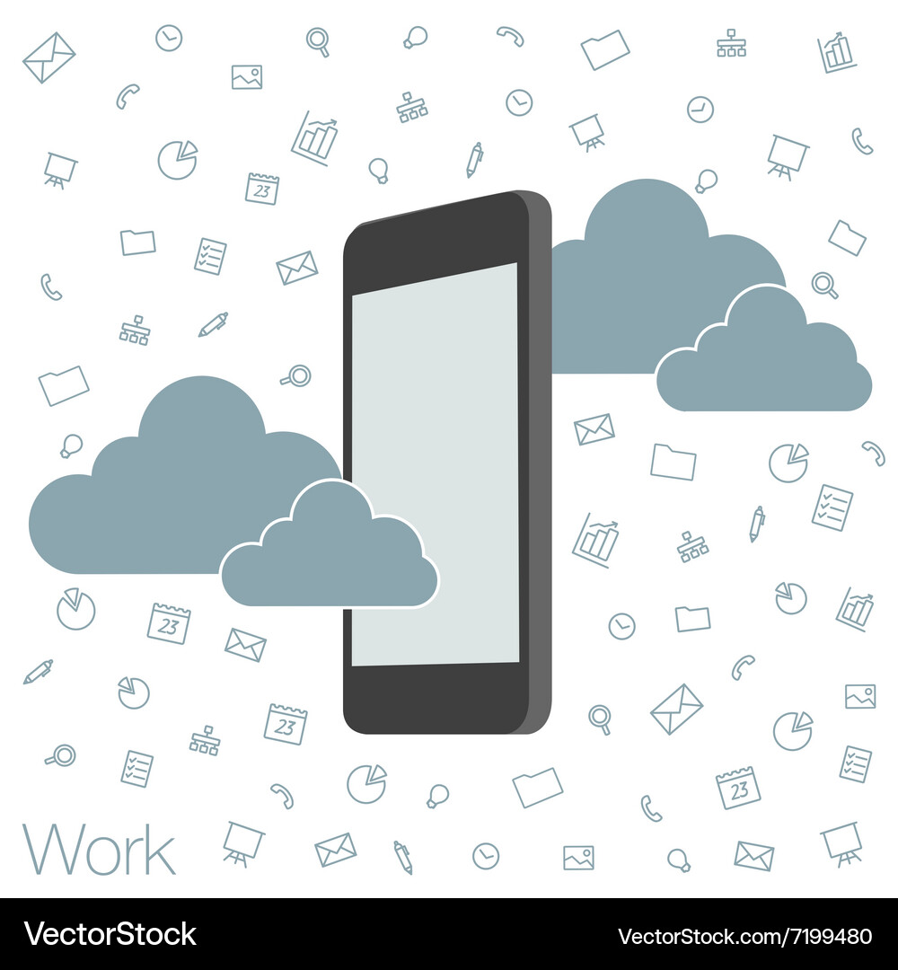 Screen mobile phone with flat icons Royalty Free Vector