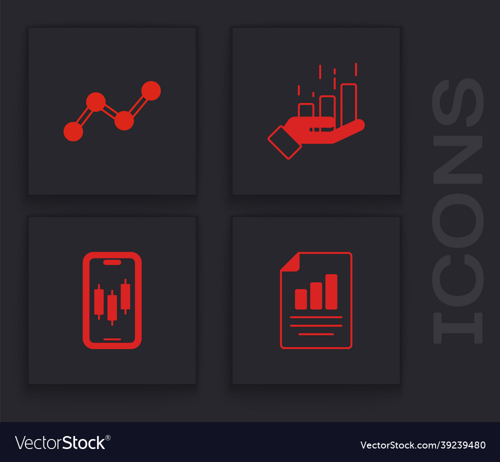 Set document with graph chart infographic vector image Set document with graph chart infographic