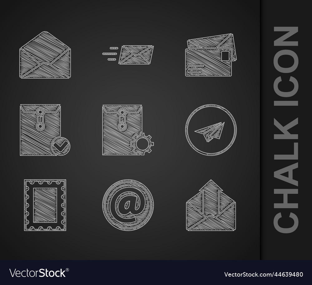 Set envelope setting mail and e-mail outgoing vector image Set envelope setting mail and e-mail outgoing