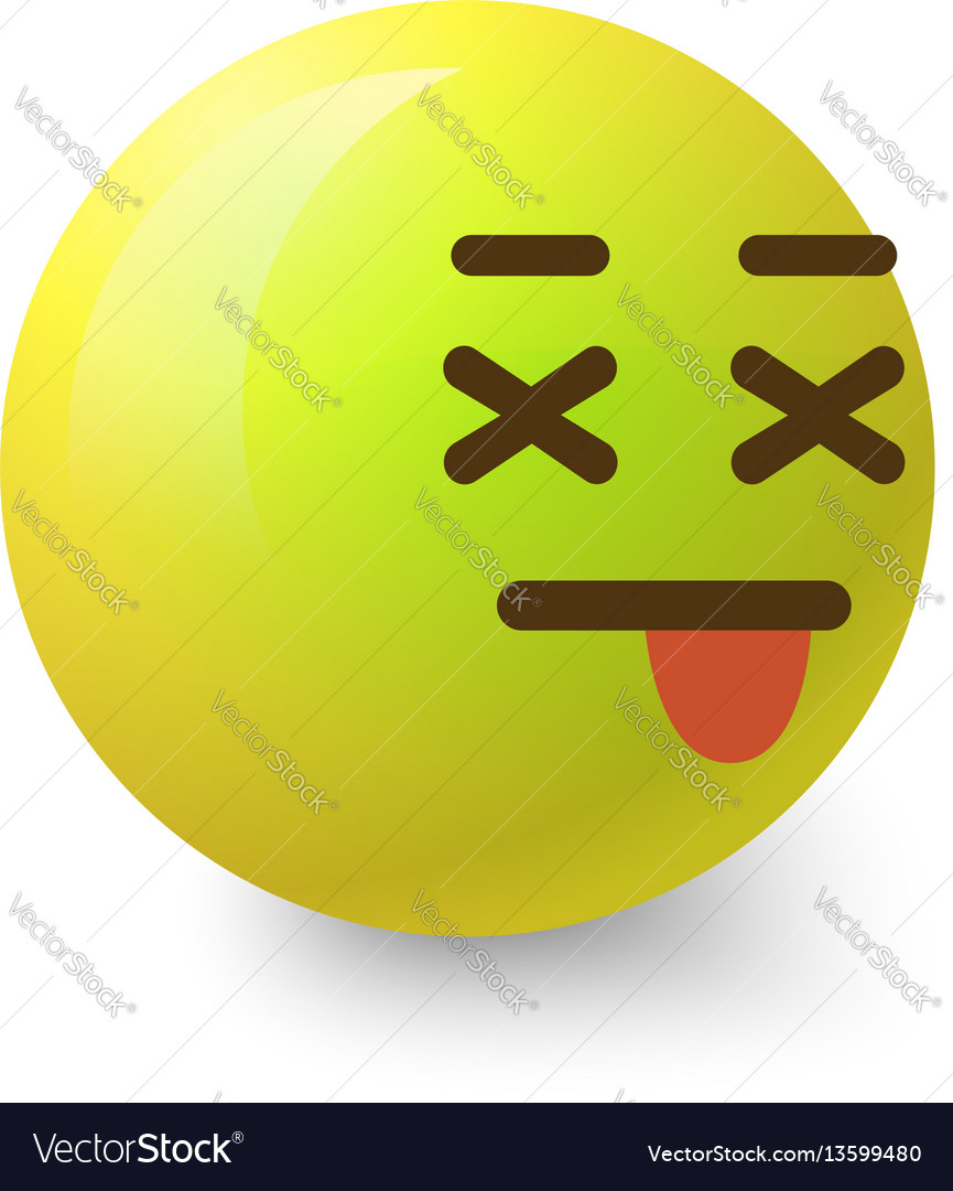 Sick smiley icon cartoon style Royalty Free Vector Image