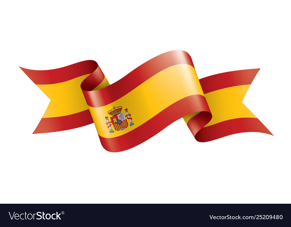 Spain flag on a white