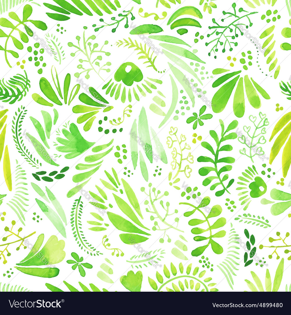 Watercolor Spring Leaves Background