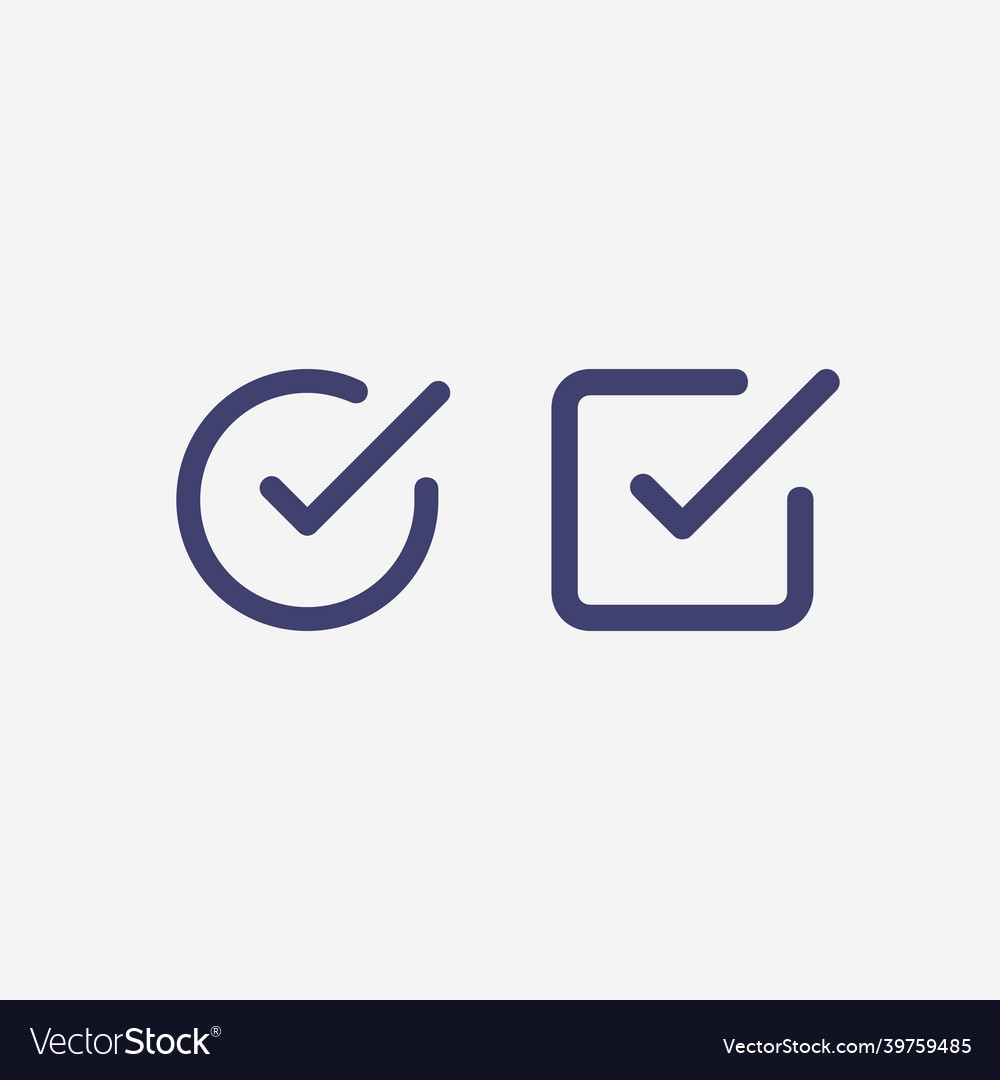 Check list button icon mark in square