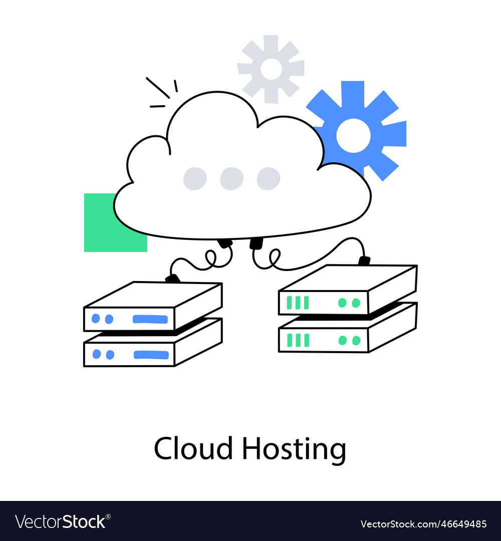 Cloud hosting Royalty Free Vector Image - VectorStock